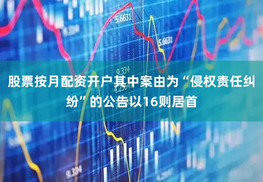 股票按月配资开户其中案由为“侵权责任纠纷”的公告以16则居首